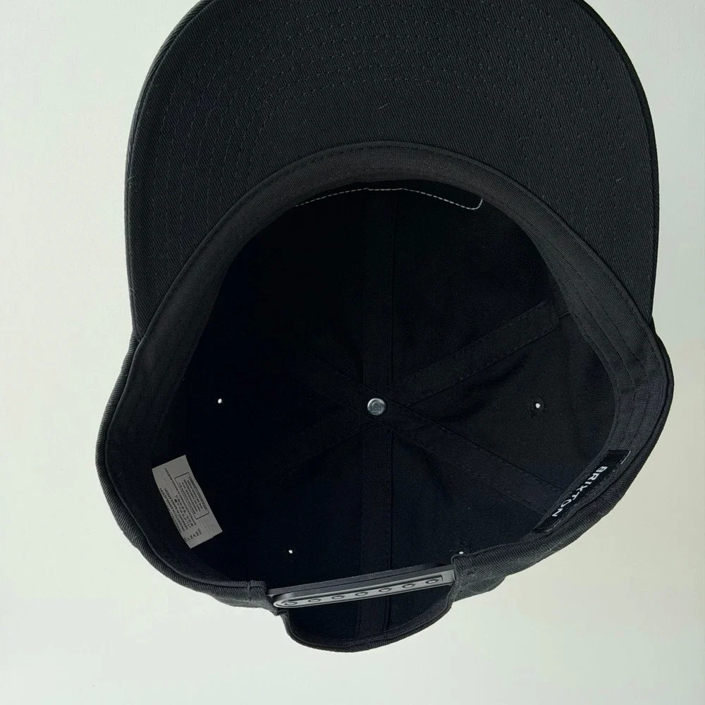 Brixton Manufacturing Co Trucker Snapback Hat Black Patch Logo Cap Retro Skater